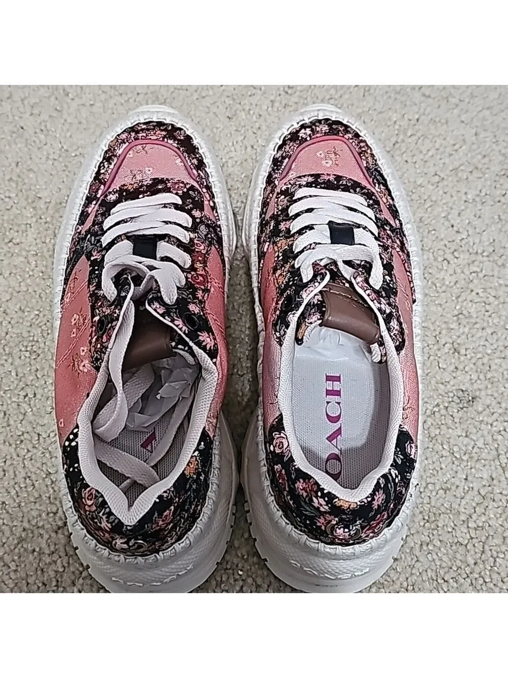 Coach C143 Espadrille Runner Pink Mix Posey Cluster Print Large
